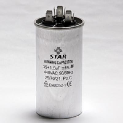 CAPACITOR AIRE ACONDICIONADO 35 Y 1.5 MFD 440V REDONDO